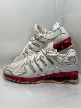 Nike Shox Air Lunar NZ  Men's Size 9 White / Varsity Red Sneaker 429876-100